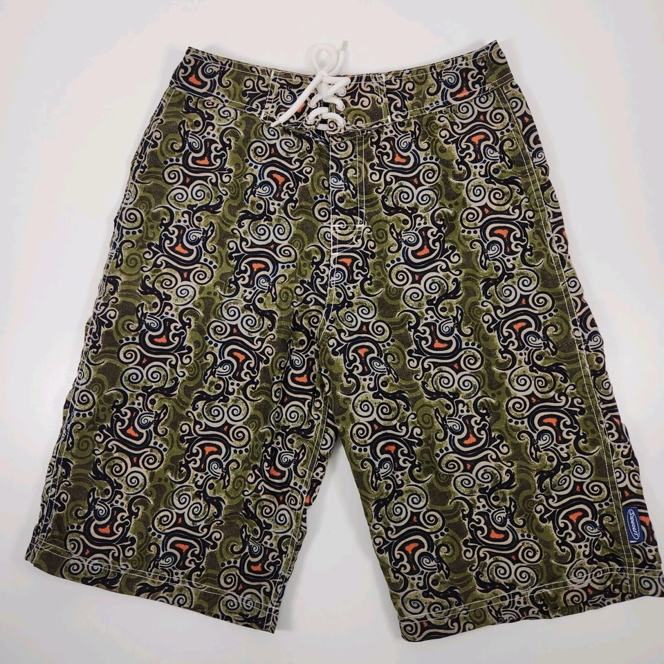 SIDEOUT Niños L 14/16 Lote de 2 Board Shorts Bañador No Forrado Verde Azul Foto 2 de 4