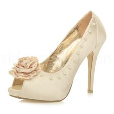 Womens wedding platform high heel ladies bridal evening prom shoes size 7 40