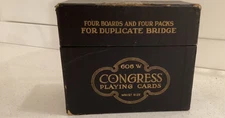 Vintage 1920’s Congress 606 w Whist Size Playing Cards & Duplicate Bridge Boards