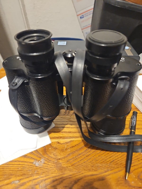 Vintage Super Zenith Binoculars 7x35 Field 6.5. missing 1 lens cover. Case incl
