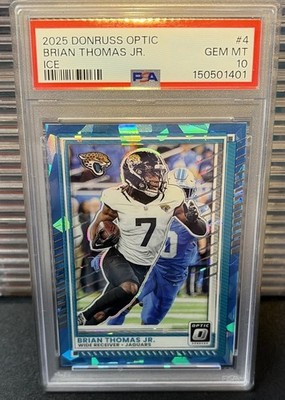 2025 Panini Donruss Optic - Brian Thomas Jr. #4 Ice Prizm 7/15 Jersey Match