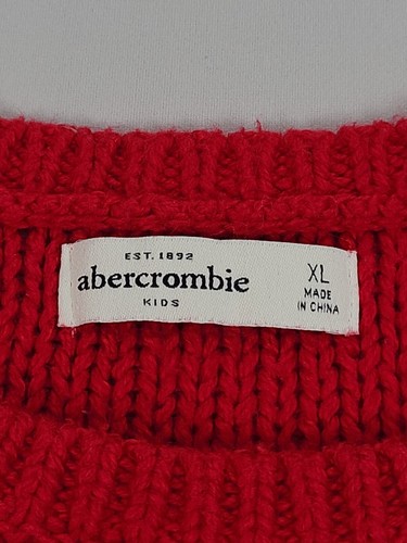 Abercrombie Kids Sweater Girls Extra Large Red Pullover Comfort Youth Kids - Picture 6 of 7