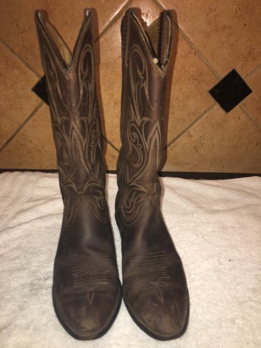 Dan Post Brown Leather Cowboy Western Boots Sz 8.5 M ENVÍO GRATIS - Imagen 2 de 6