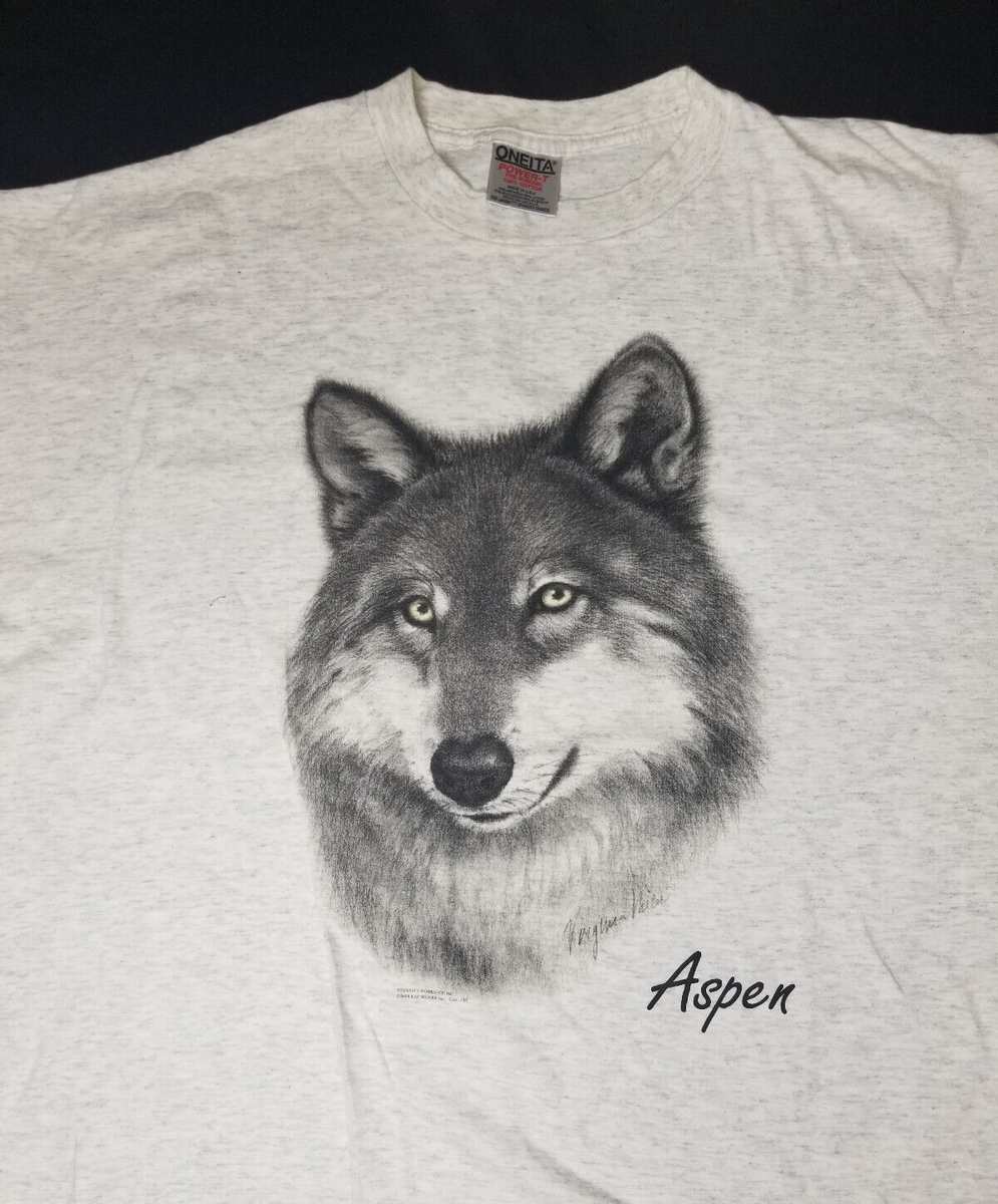 Vintage Wolf T Shirt Aspen CO. Mens XXXL 3X Made in USA Impulse 