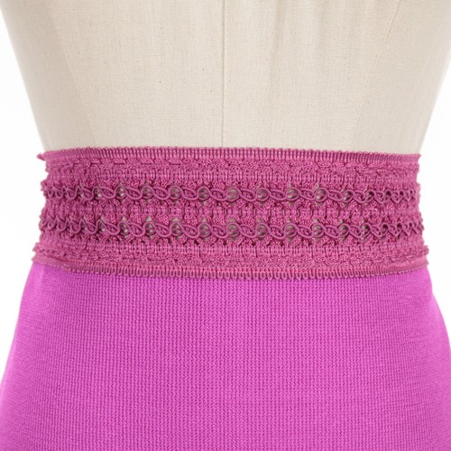 Gonna midi PatBO nuova con etichette in maglia con frange taglia 8 US in Cerise magenta viola - Foto 2 di 14