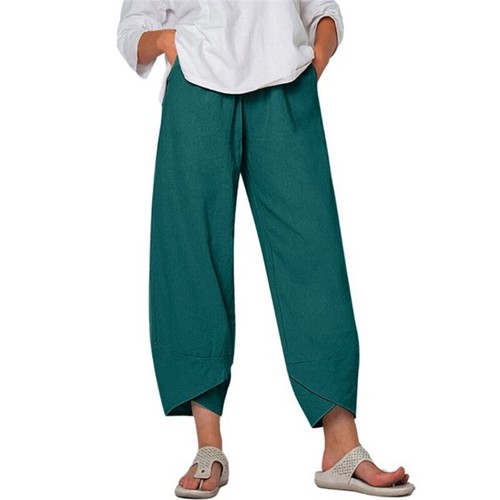Fashion Trousers Linen Baggy Comfort Plus Size Women casual Cotton Loose Pants - Picture 13 of 16