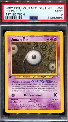 Unown [P] (1st Edition) graded PSA 9 for sale on eBay