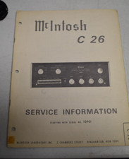Original McIntosh C 26 Service Information Manual