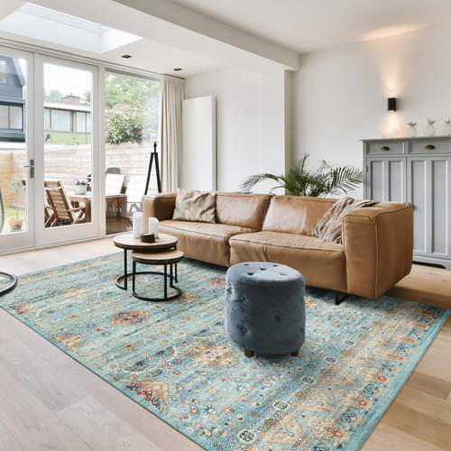 Indoor Boho Area Rug - 8X10 Large, Non Slip, Super Strong, Ideal for High Traffi - Picture 7 of 12