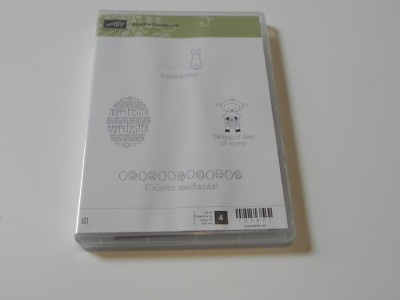 Stampin Up Eggstra Spectacular CLEAR Mount Stamp Set of 4 Easter Bunny ...