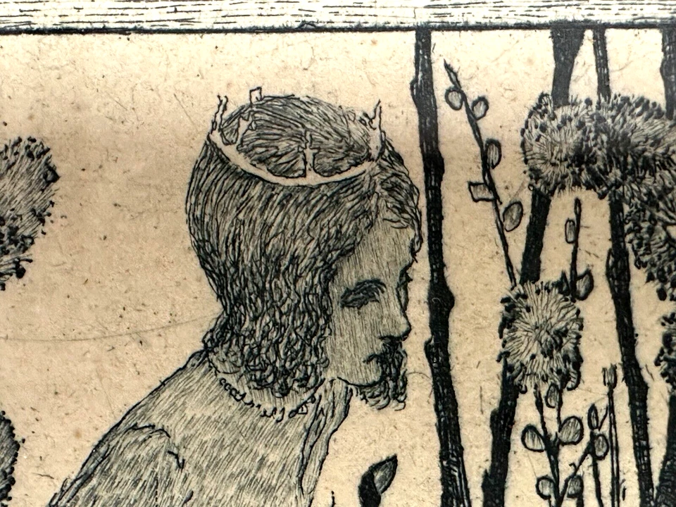 Heinrich Vogeler 1872-1942 - Radierung - Froschbraut - 1899 Jugendstil - gerahmt - Bild 4 von 4