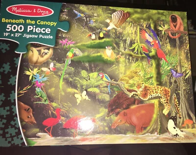 Beneath the Canopy Animal 500 Piece Puzzle Melissa & Doug 19" x 27" Rain Forest - Image 1 of 2
