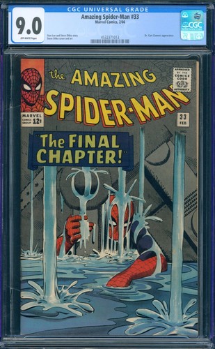 AMAZING SPIDER-MAN #33 CGC 9.0 CLASSIC DITKO COVER STAN LEE MARVEL COMICS 1966