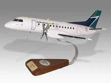 Saab 340 WestJet Link Desk Wood Airplane New Model Small Scale 1/72