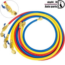 3X 29986 Plus II 1/4" Hose with Compact Ball Valve End Refrigerant Charging Hose