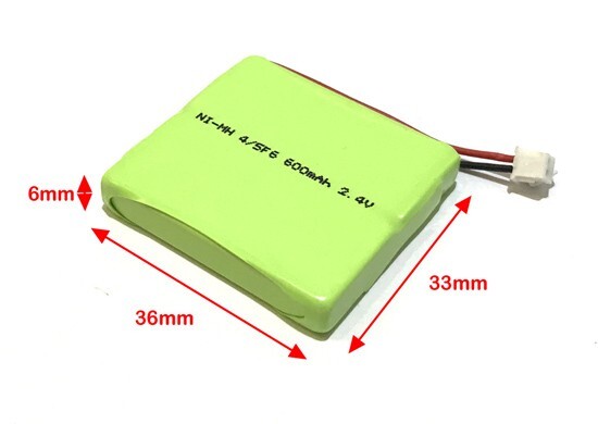 2.4v Ni-mh 600mah 4/sf6 2 Cell Home Phone Battery Cable With 1.5mm 