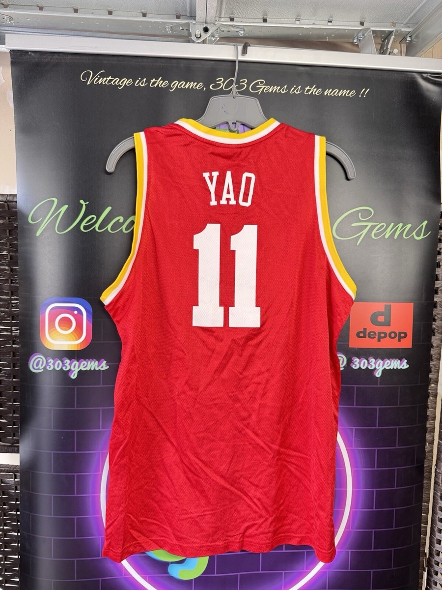 Authentic Houston Rockets #11 Yao Ming Vintage NBA