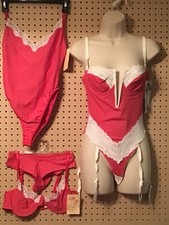 Empire Intimates 4 Piece Lot 1 Teddy, 1 With Garters  Matching Bra and Undies