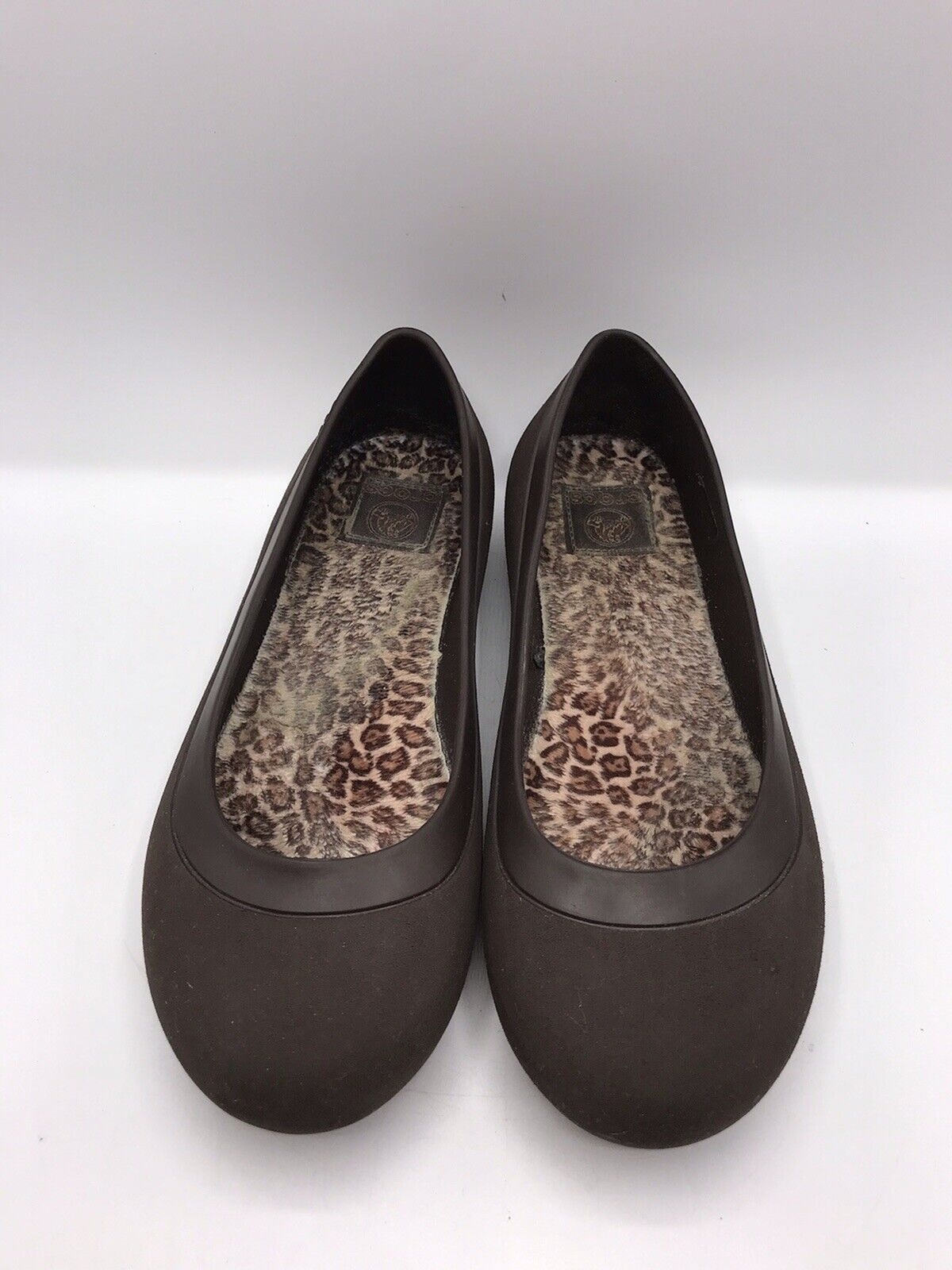 Crocs Ballet Flats Slip On Shoes Comfort Bown W Safari Soles Womens Size 9