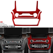 Red Carbon Fiber Center Console AC CD Panel Cover Trim For Ford Explorer 2020-23