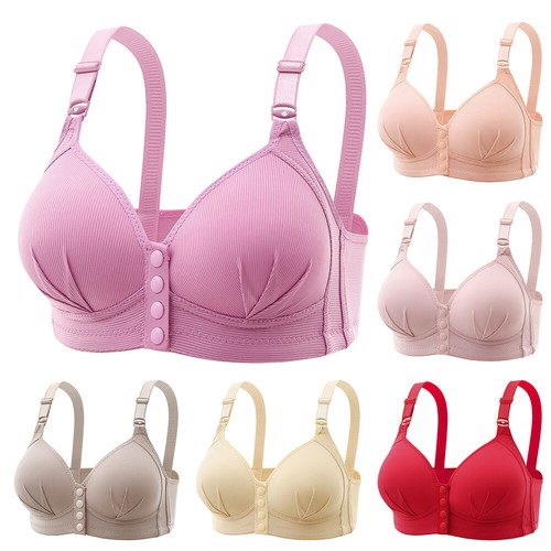 Ladies Front Fastening Bra Cotton Lycra Non Wired Non Padded Soft Stretch Bra /