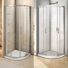Aica Quadrant Shower Enclosure Sliding Glass Door Chrome / Anti-glare Frame