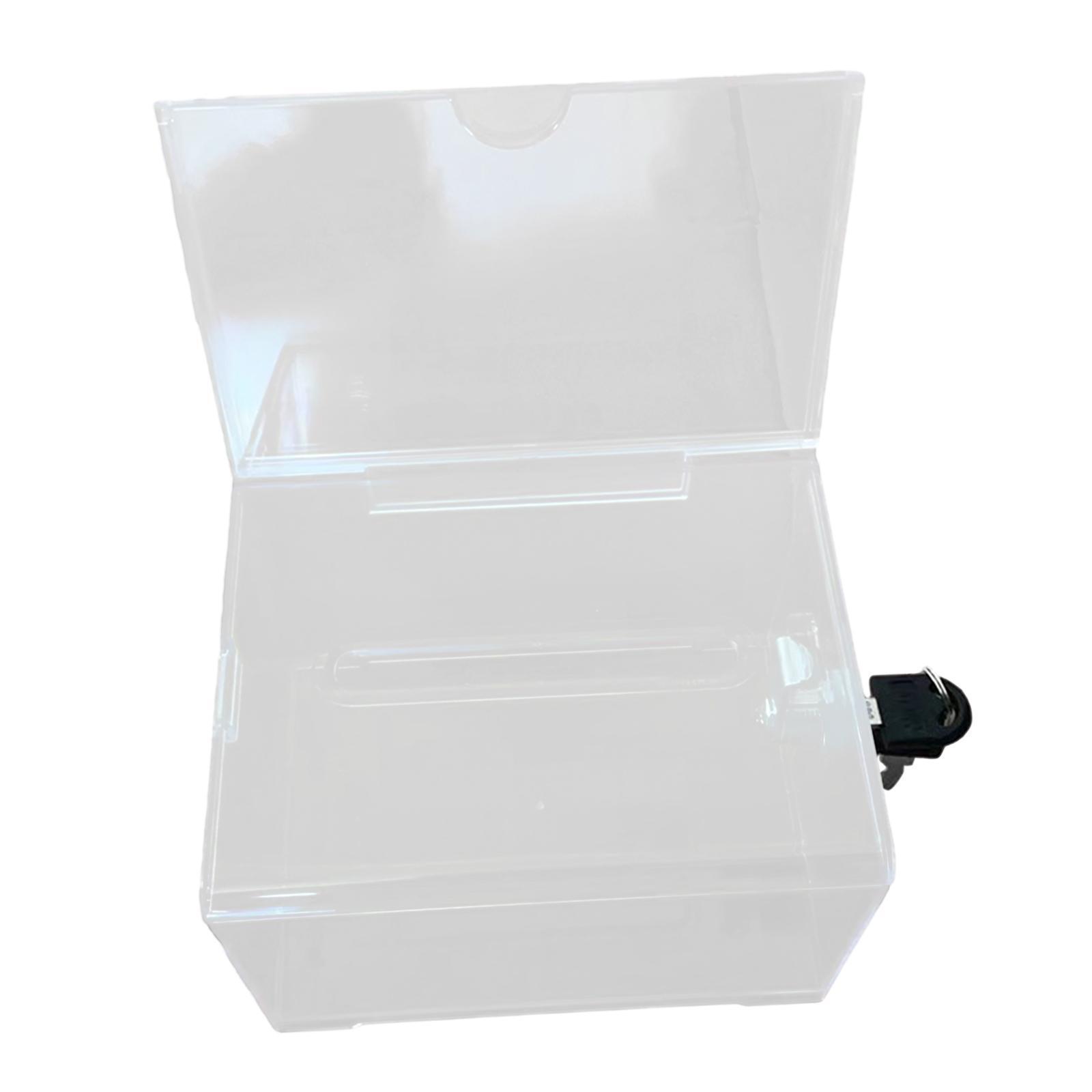 Clear Donation Box Charity Business Card Drawing Box with Lock Acrylic Donation eBay