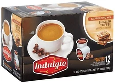 Indulgio English Toffee Medium Roast Brew Cups - 12 Single Serve Pods