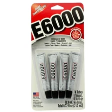 E6000 Clear Permanent Bond Craft Adhesive 4 Tubes - 0.18 oz. Glue