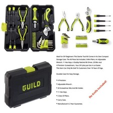 39 Piece Hand Tool Kit DIY Set In Sturdy Case By Guild - No Knife! (Ref 1)