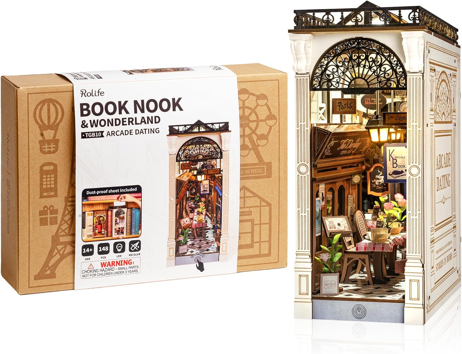 DIY Book Nook Kits for Adults, Miniature Dollhouse Booknook Kit, 3D Wooden Puzzl
