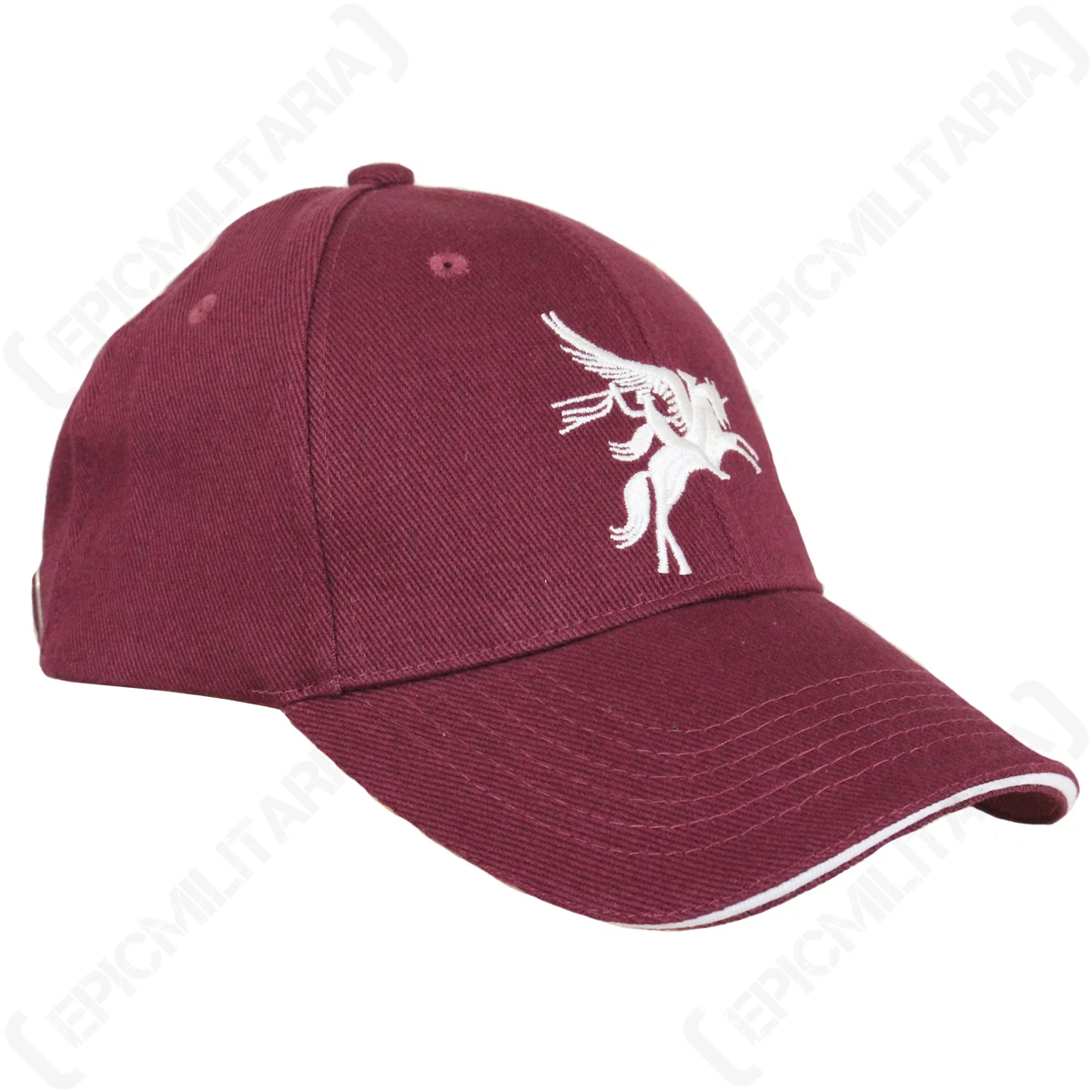 Maroon Pegasus Baseball Cap - WW2 Style British Airborne Sun Peak Hat Military