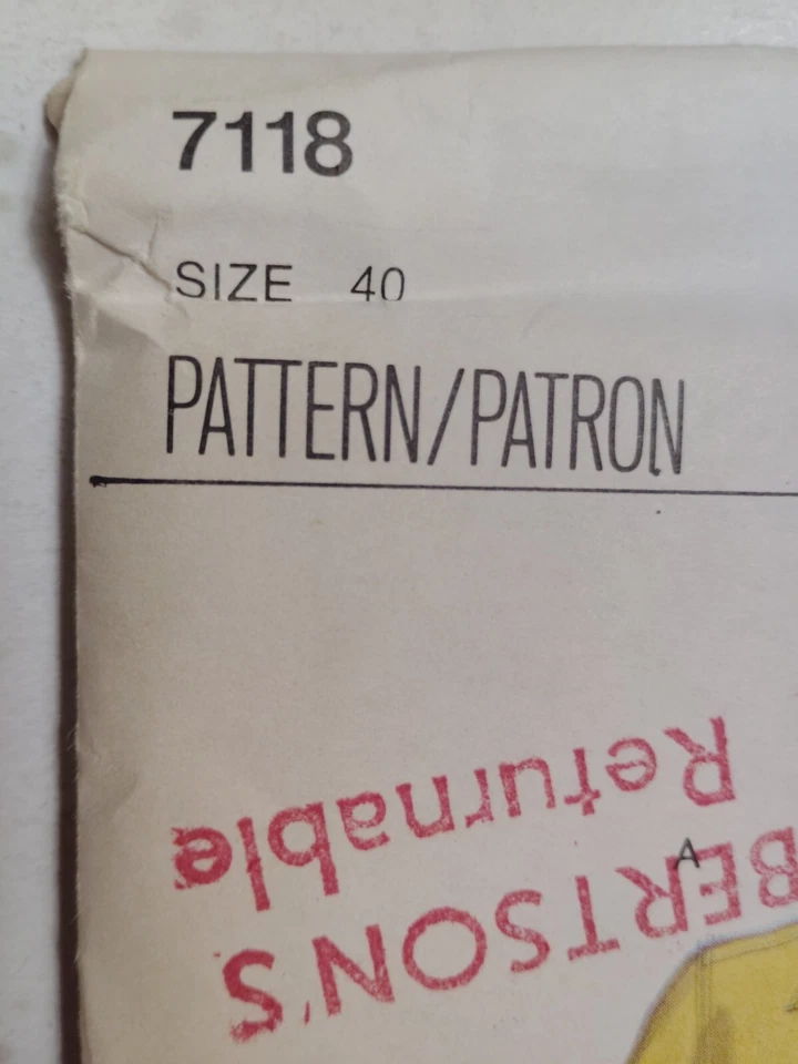 Vogue 7118 Shirt Sewing Pattern Mens 40 15 1/2 Very Easy VTG UC Collared Button - Image 2 of 4