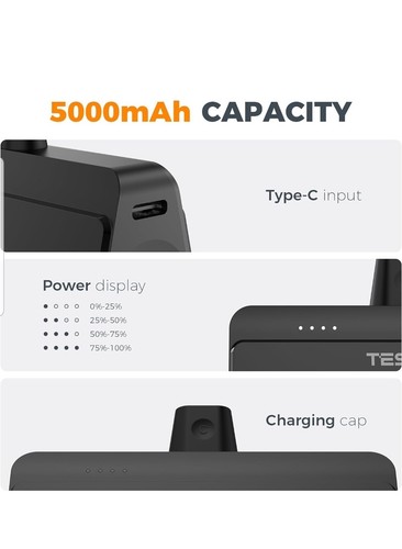 Portable Charger with Built-in USB C Connector 5000mAh Power Bank 12W Compact - Zdjęcie 4 z 6