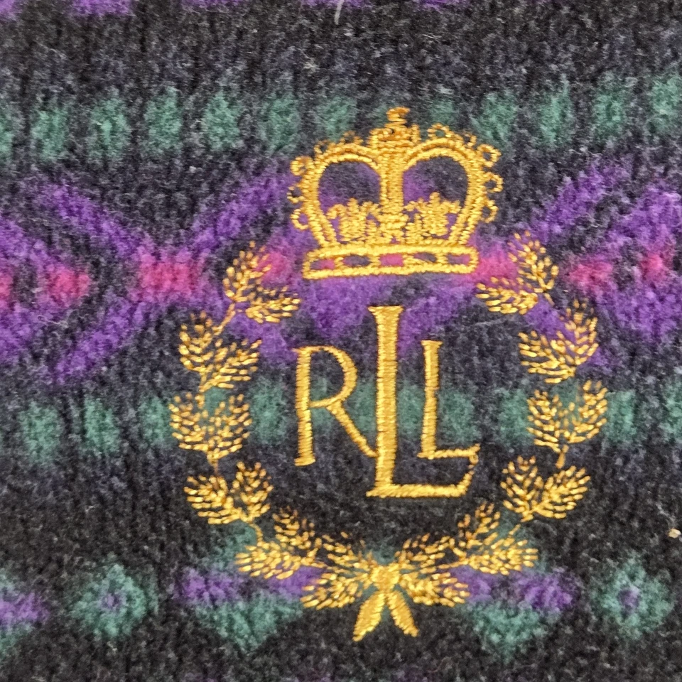 Ropa de dormir Lauren Ralph para mujer L púrpura Fair Isle camiseta para dormir polar logotipo Henley Foto 3 de 4