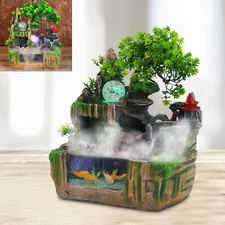 Atomizing Tabletop Classical Rockery Fountain Waterfall Humidifier HomeDecor