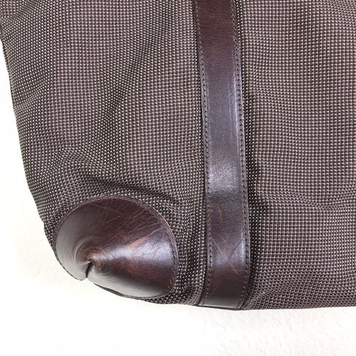 Hazel Vintage Damen braun stabil Canvas Leder Reißverschluss oben Beuteltasche Reisetasche - Bild 2 von 12
