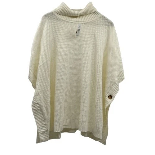 Ann Taylor Loft Poncho Sweater Women Size M/ L Large Off White Boxy New