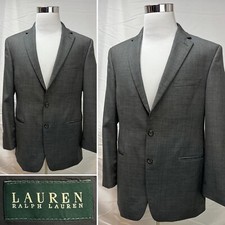 Men's Ralph Lauren Gray Wool 2-Button Single Vented 42R Blazer Suit Jacket Coat