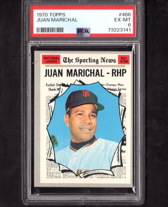 1970 Topps # 466 Juan Marichal All-Star San Francisco Giants  PSA 6