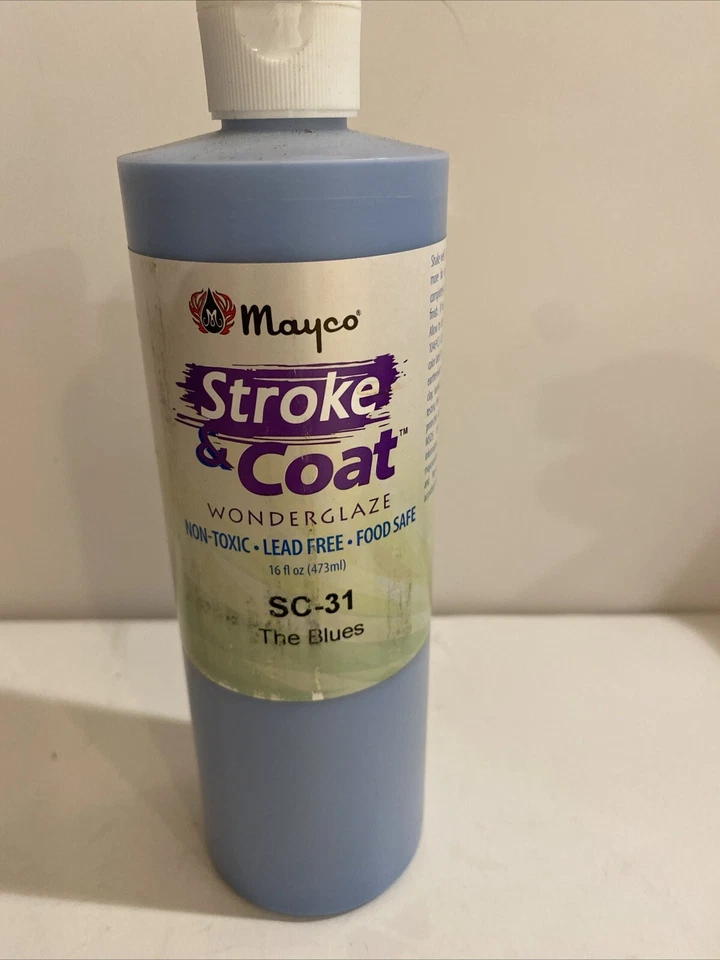 Mayco SC-31 Stroke & Coat Wonderglaze 16 oz no tóxico sin plomo The Blues Foto 4 de 4