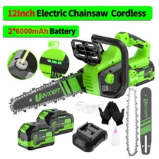 12" Mini Cordless Chainsaw-Lightweight Handheld Electric Tree Cutter+2Battery