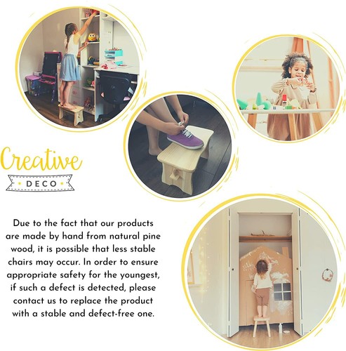 Creative Deco Holz Hocker | 39 x 18 x 21 cm | Tritthocker Holzbank | 5 Farben - Bild 21 von 36