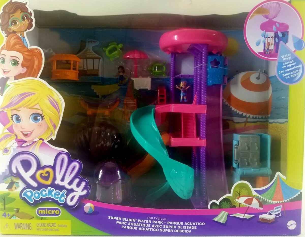 Polly Pocket Pollyville Super Sliding Water Park Micro Play Set