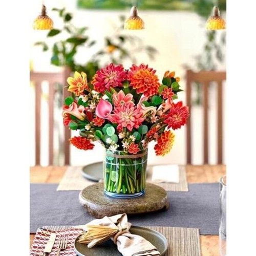 Mother's Day Gift,Pop Up Flower Bouquet Greeting Card,3D Paper Bouquet of Mixed - Picture 4 of 30