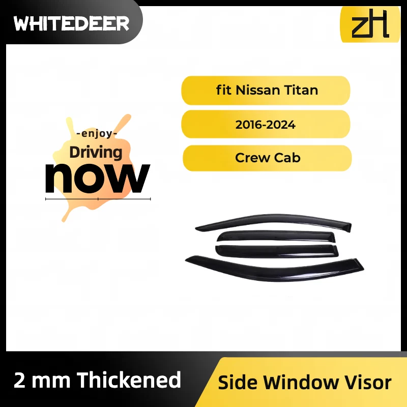 Se adapta a Nissan Titan 2017-2024 doble cabina Titan XD visera de ventana protector de lluvia Foto 2 de 4