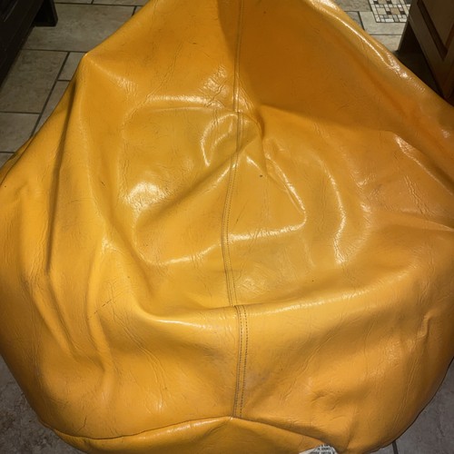 Vintage 1970's Real Authentic Heavy Leather Like Feel X-Large Bean Bag  As Is