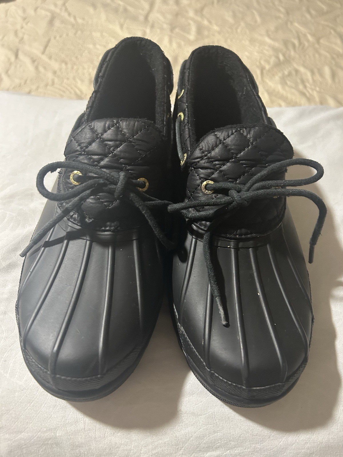 Sperry Top-Sider Black Rubber Low Duck Boots STS95272 Waterproof Womens  Sz 9.5