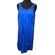 Ann Taylor LOFT Blue Sleeveless Cutout Neckline Shift Dress Size 8