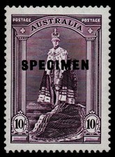 1937 Australia SG177 10/- shilling Dull Purple U/M SPECIMEN Pls see images (NT2)